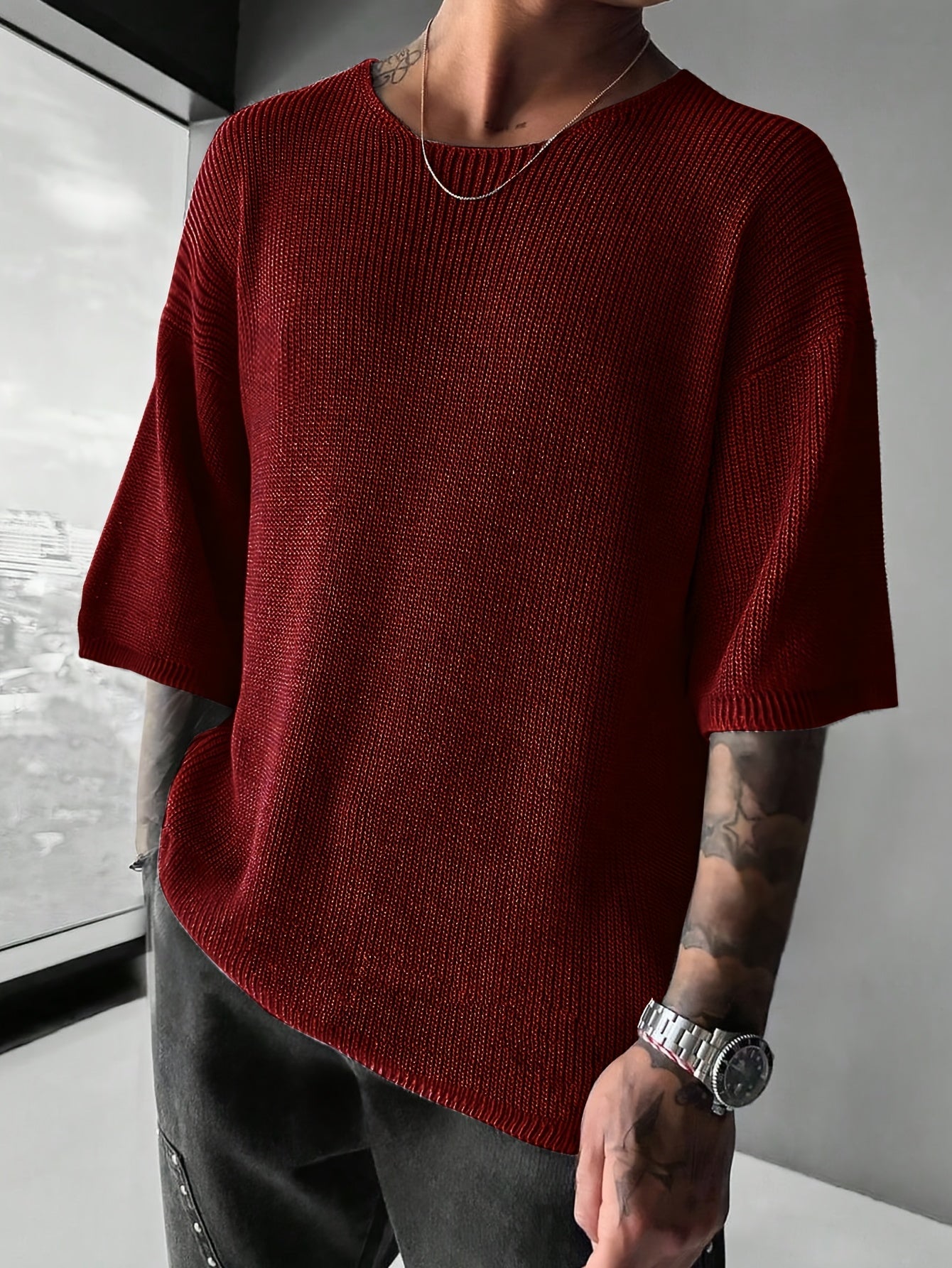 LAURENT MONACO | PULL EN MAILLE SANS COL POUR HOMMES