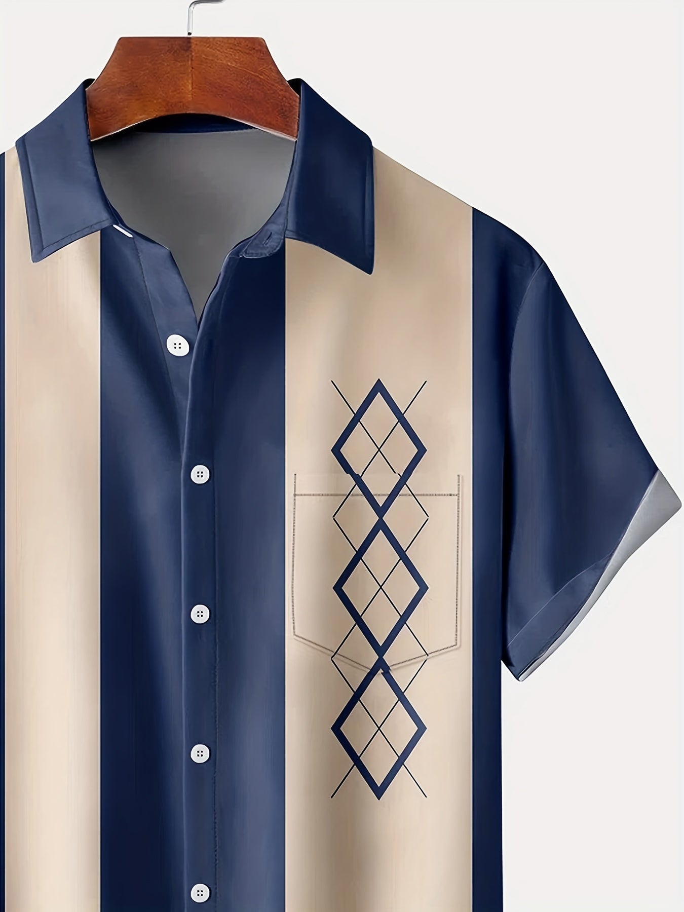 LAURENT MONACO | CHEMISE VINTAGE À MOTIFS GÉOMÉTRIQUES POUR HOMMES