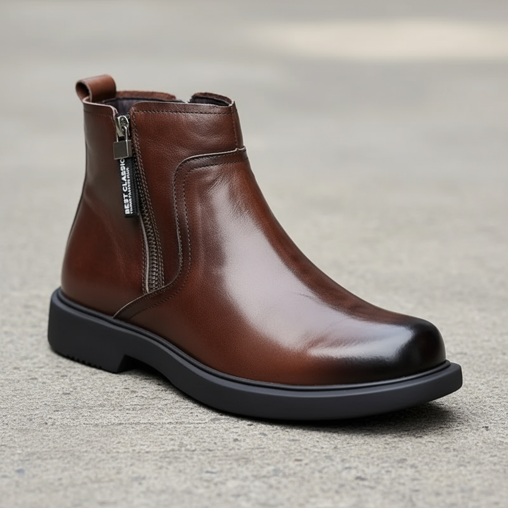LAURENT MONACO | BOTTES EN CUIR À ZIP POUR HOMME