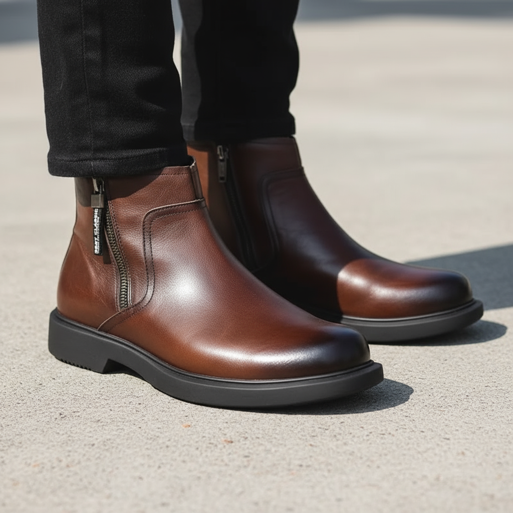 LAURENT MONACO | BOTTES EN CUIR À ZIP POUR HOMME