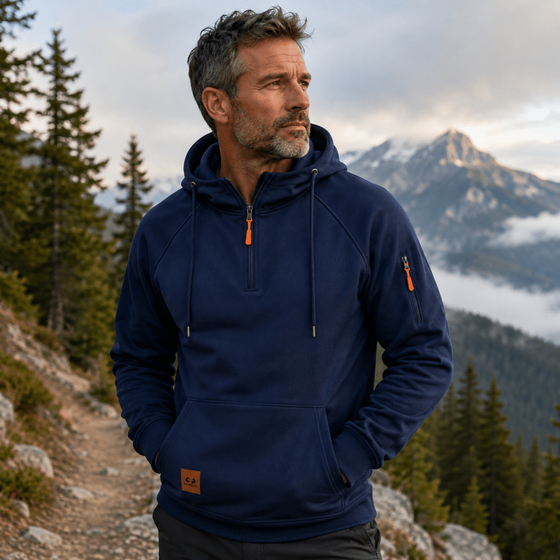 LAURENT MONACO | SWEAT À CAPUCHE AVEC DEMI-FERMETURE ÉCLAIR POUR HOMMES