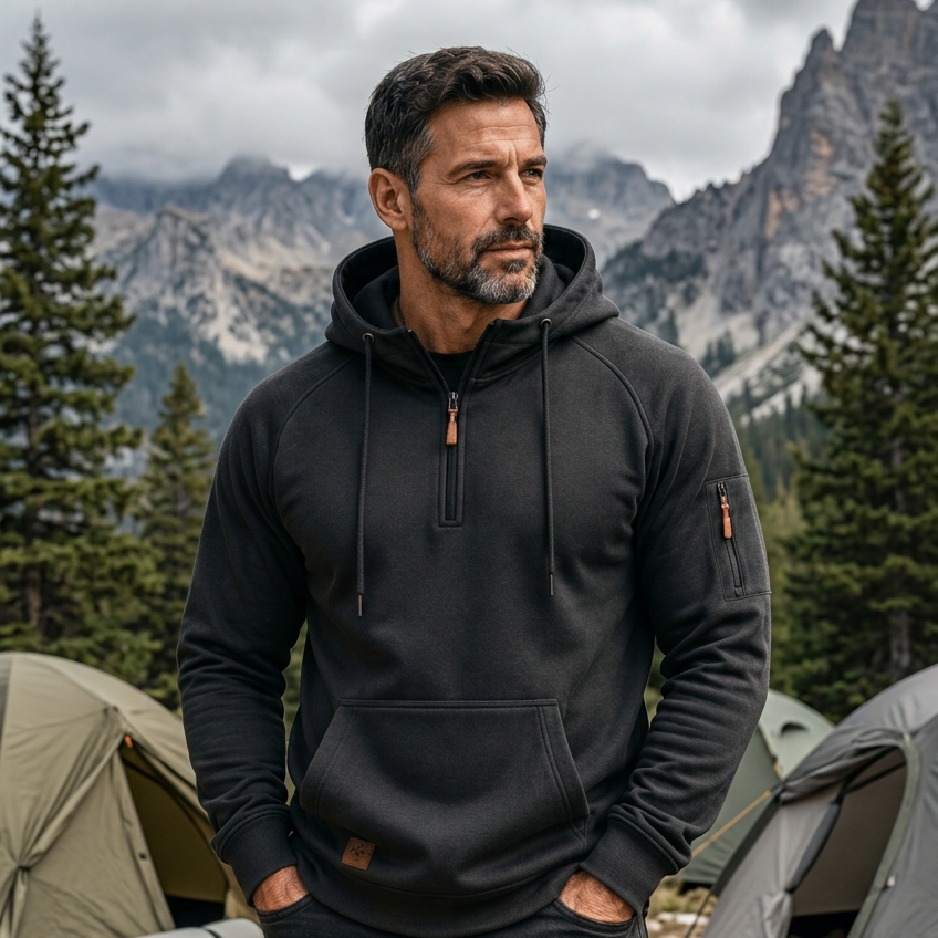 LAURENT MONACO | SWEAT À CAPUCHE AVEC FERMETURE ÉCLAIR POUR HOMMES