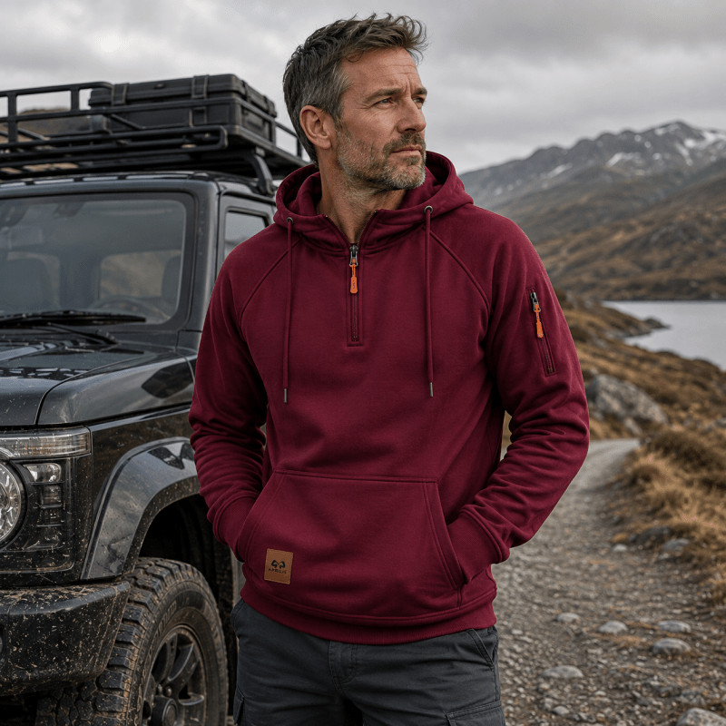 LAURENT MONACO | SWEAT À CAPUCHE AVEC DEMI-FERMETURE ÉCLAIR POUR HOMMES