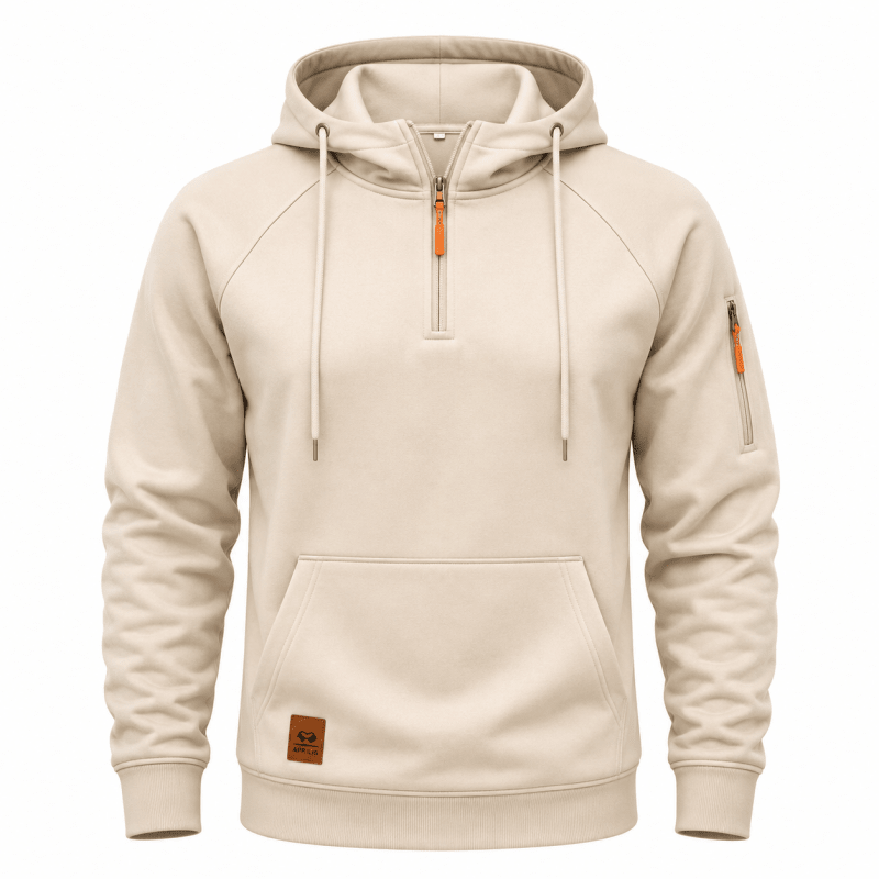 LAURENT MONACO | SWEAT À CAPUCHE AVEC DEMI-FERMETURE ÉCLAIR POUR HOMMES