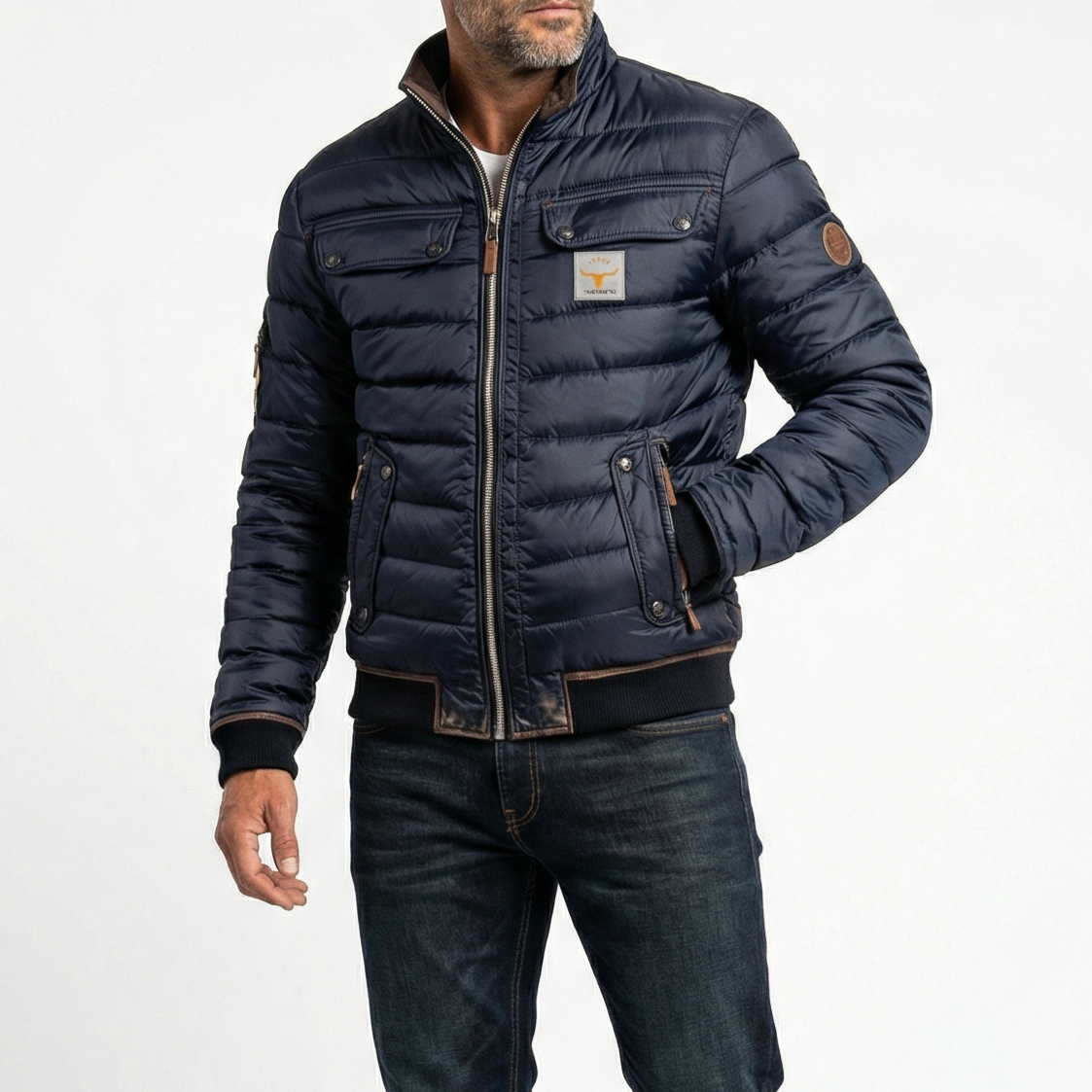 LAURENT MONACO | VESTE VINTAGE À COL MONTANT POUR HOMMES
