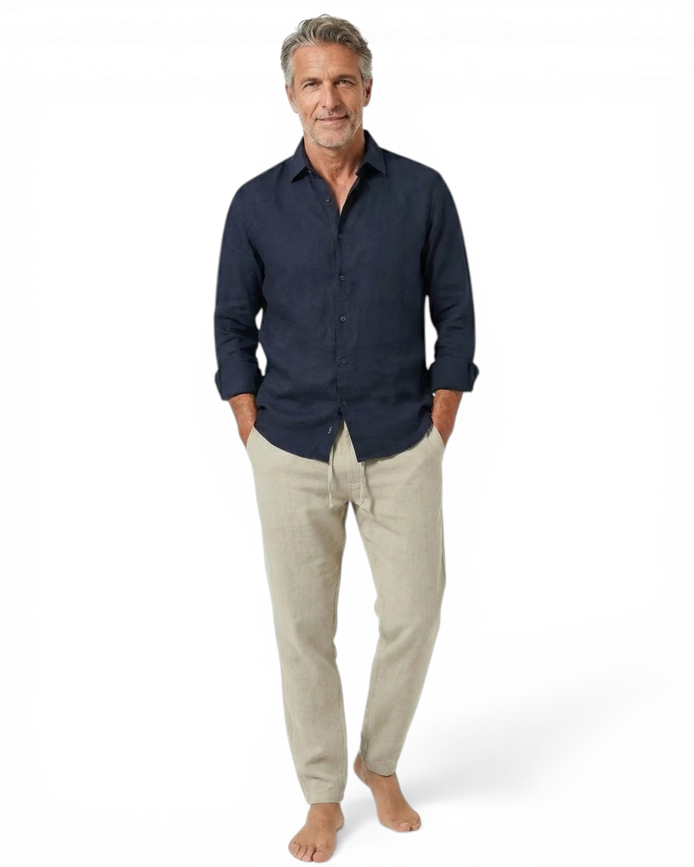 LAURENT MONACO | PANTALONS DE PLAGE EN LIN CLASSIQUES POUR HOMMES