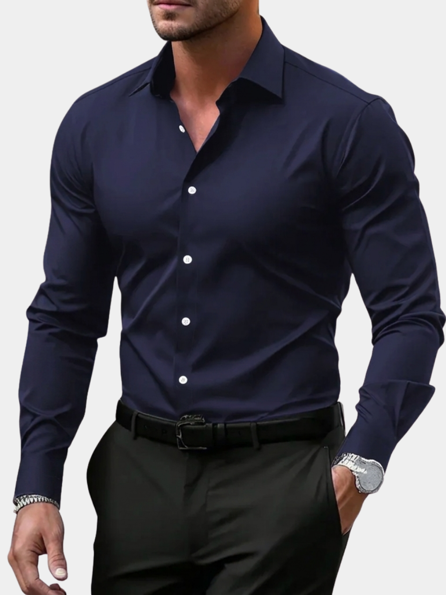 LAURENT MONACO | CHEMISE À COL EN VELOURS POUR HOMMES