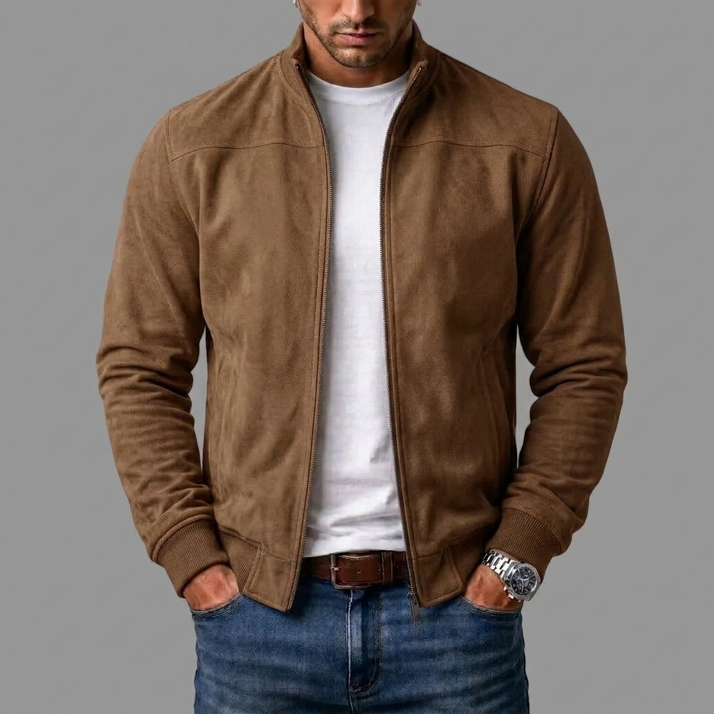 LAURENT MONACO | BLOUSON BOMBER EN DAIM POUR HOMMES