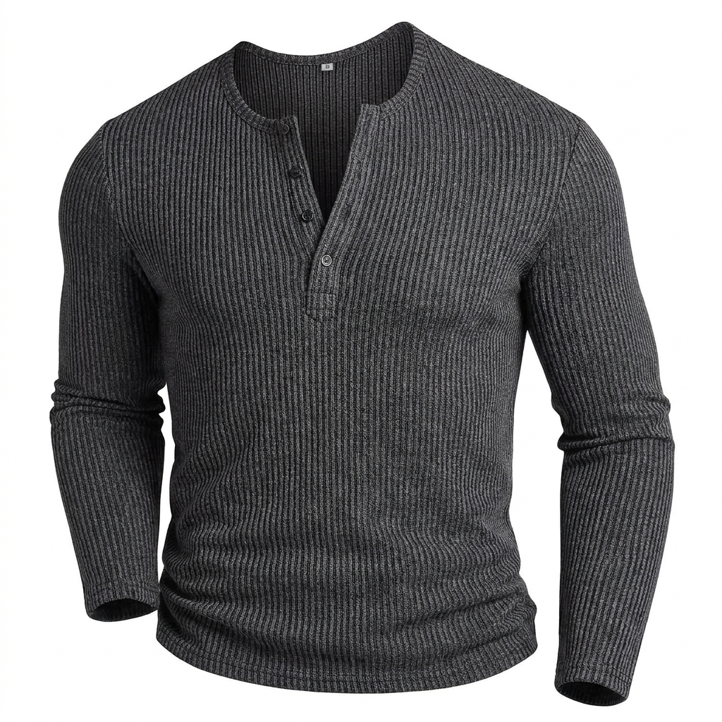 LAURENT MONACO | CHEMISE EN MAILLE À COL BOUTONNÉ POUR HOMMES