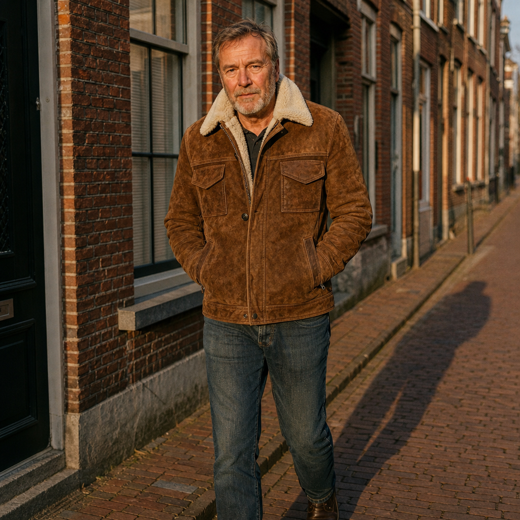 LAURENT MONACO | VESTE À COL EN PELUCHE POUR HOMMES
