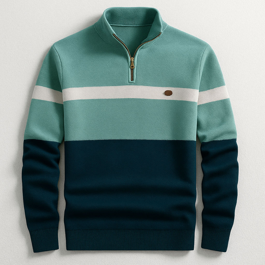 LAURENT MONACO | PULL HOMME AVEC ZIP AU COL