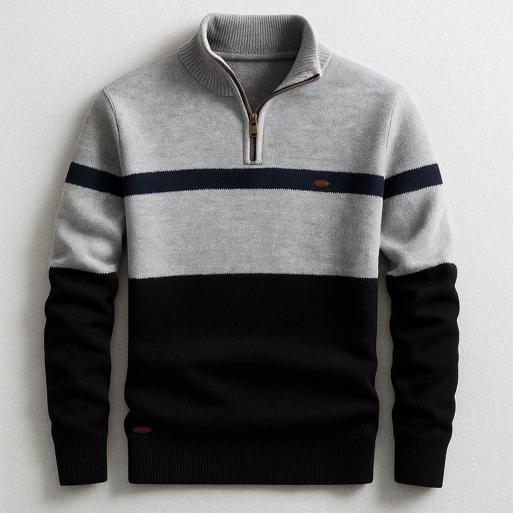 LAURENT MONACO | PULL HOMME AVEC ZIP AU COL