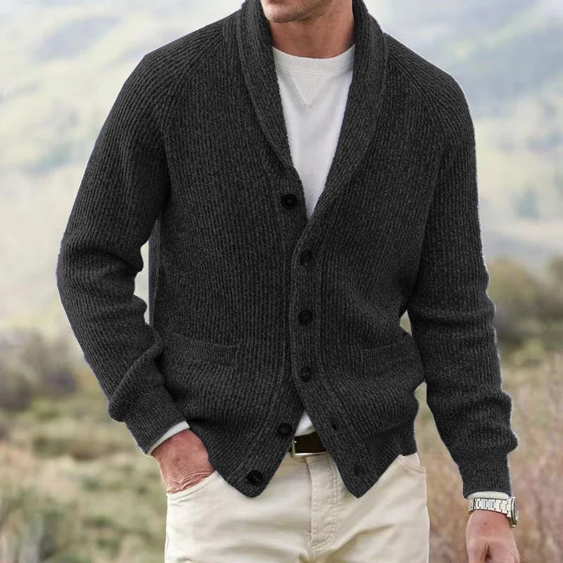 LAURENT MONACO | CARDIGAN À COL CHAL ET BOUTONS POUR HOMMES