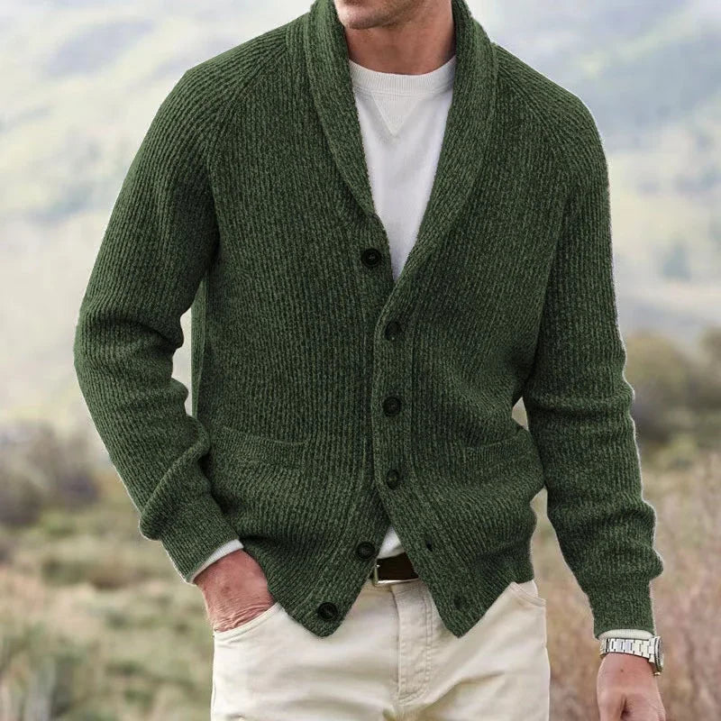 LAURENT MONACO | CARDIGAN À COL CHAL ET BOUTONS POUR HOMMES
