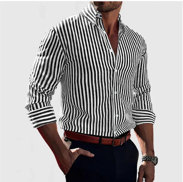 LAURENT MONACO | CHEMISE FORMELLE CLASSIQUE À RAYURES POUR HOMME