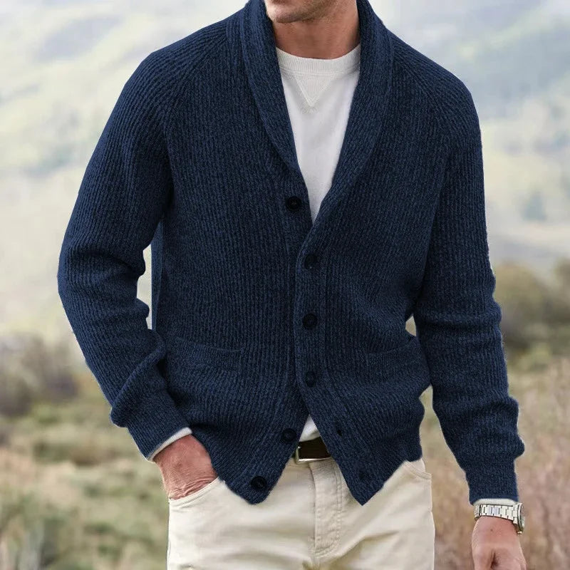 LAURENT MONACO | CARDIGAN À COL CHAL ET BOUTONS POUR HOMMES