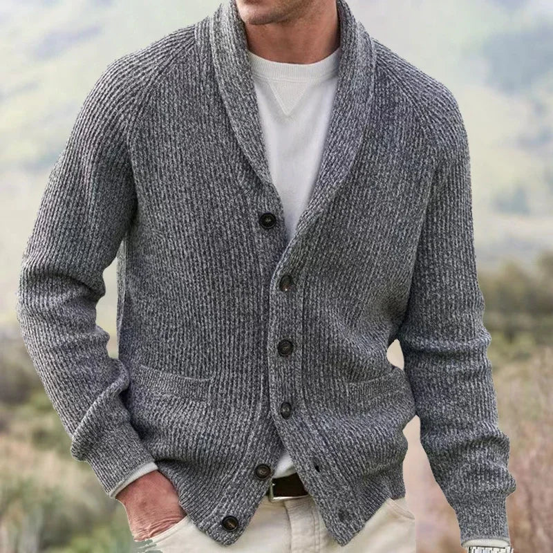 LAURENT MONACO | CARDIGAN À COL CHAL ET BOUTONS POUR HOMMES