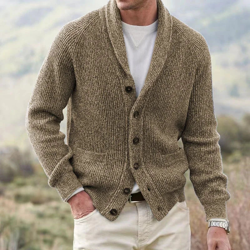 LAURENT MONACO | CARDIGAN À COL CHAL ET BOUTONS POUR HOMMES