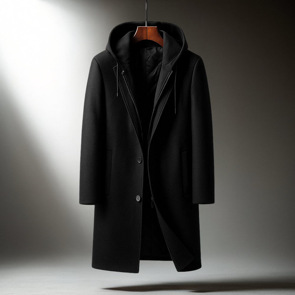 LAURENT MONACO | MANTEAU À CAPUCHE EN LAINE POUR HOMME