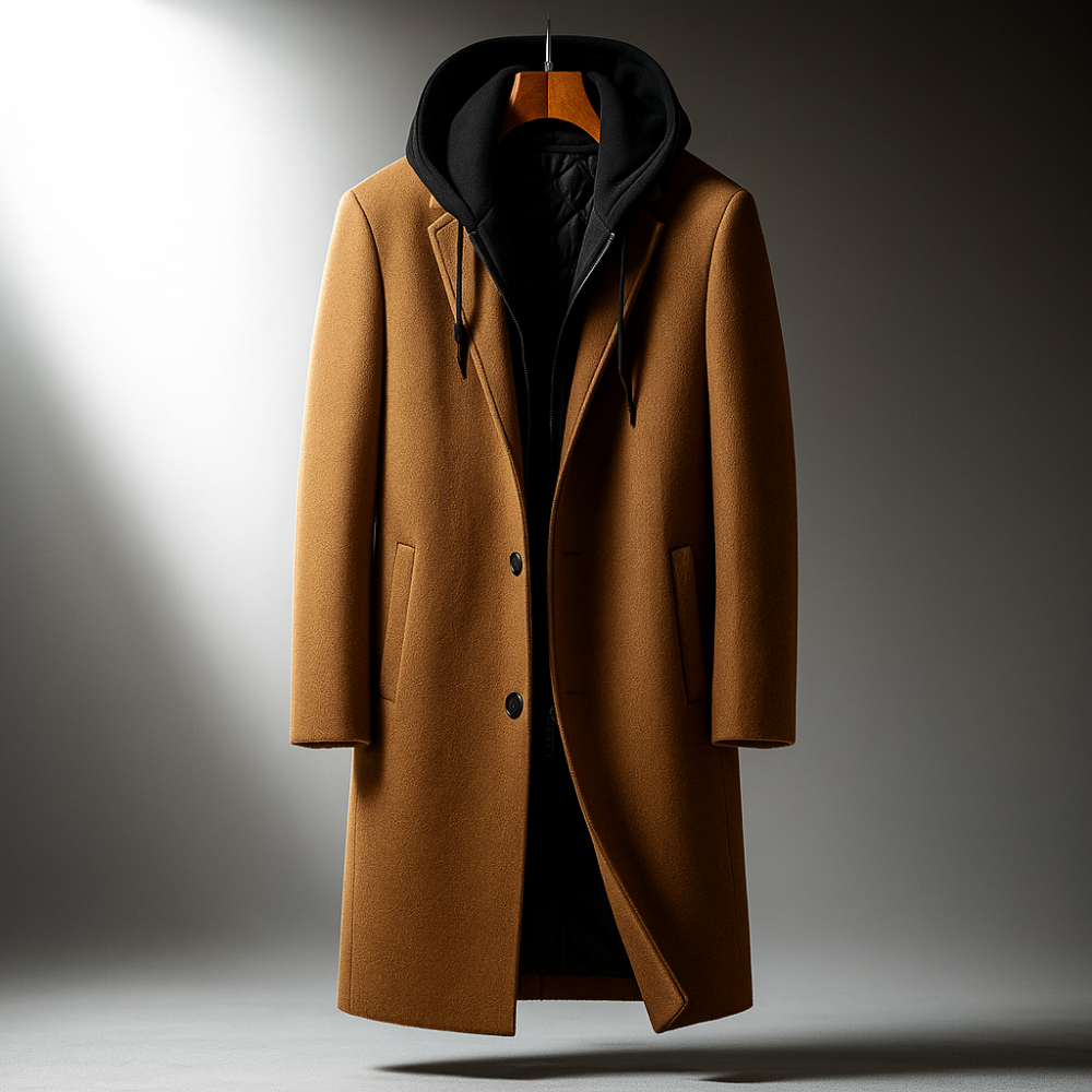 LAURENT MONACO | MANTEAU À CAPUCHE EN LAINE POUR HOMME