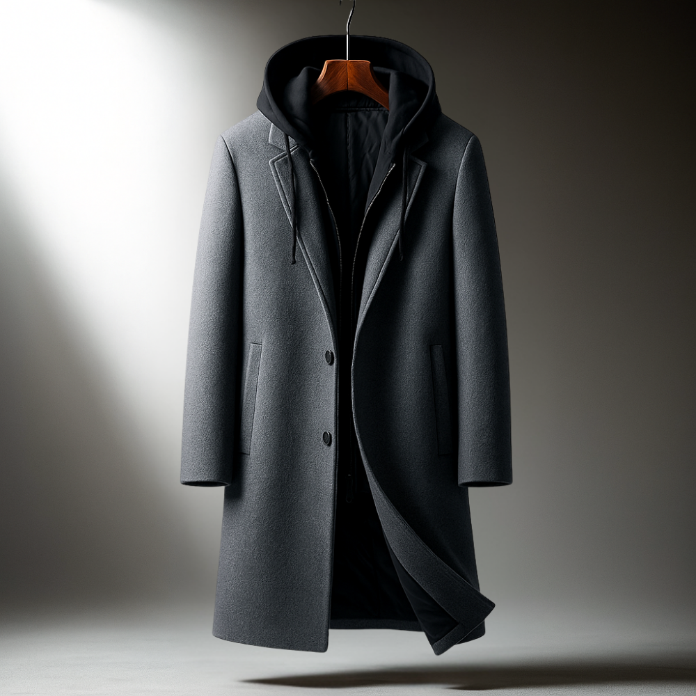 LAURENT MONACO | MANTEAU À CAPUCHE EN LAINE POUR HOMME