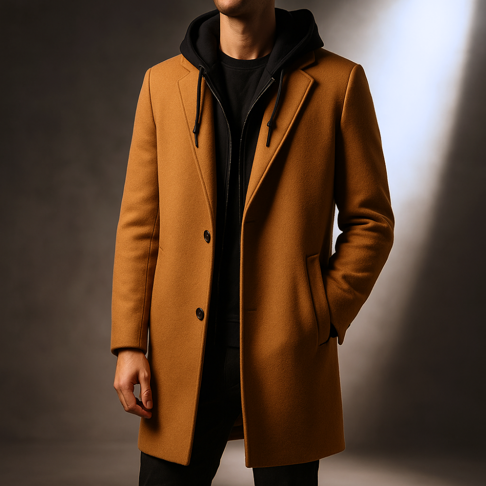 LAURENT MONACO | MANTEAU À CAPUCHE EN LAINE POUR HOMME