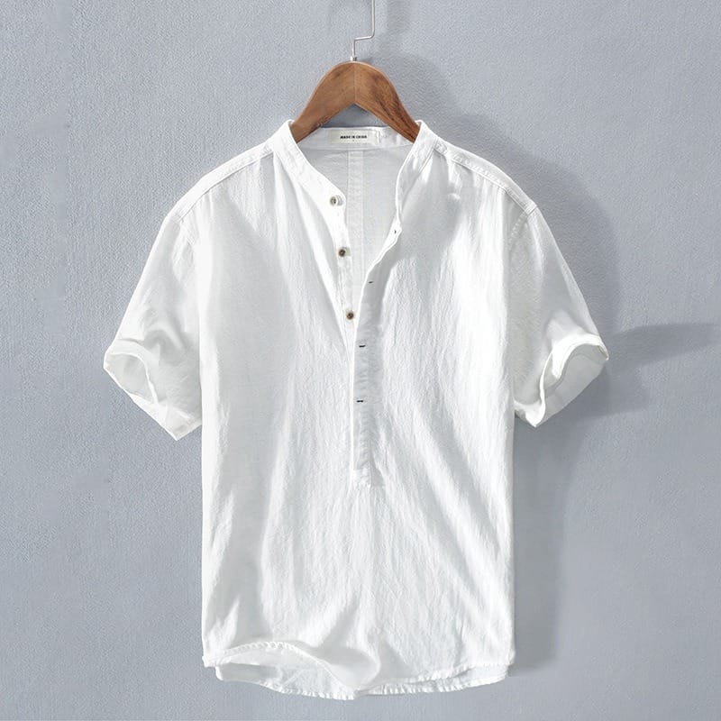 LAURENT MONACO | CHEMISE À COL MAO POUR HOMMES