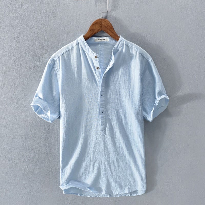 LAURENT MONACO | CHEMISE À COL MAO POUR HOMMES
