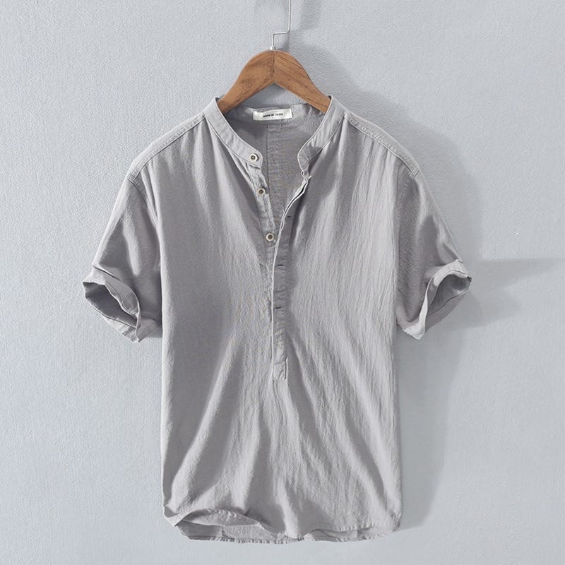 LAURENT MONACO | CHEMISE À COL MAO POUR HOMMES
