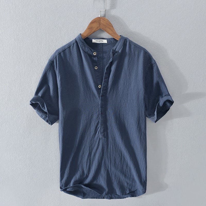 LAURENT MONACO | CHEMISE À COL MAO POUR HOMMES