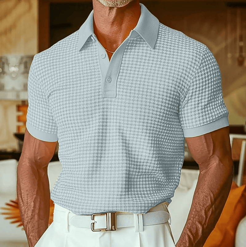 LAURENT MONACO | POLO À MANCHES COURTES TEXTURÉ POUR HOMMES