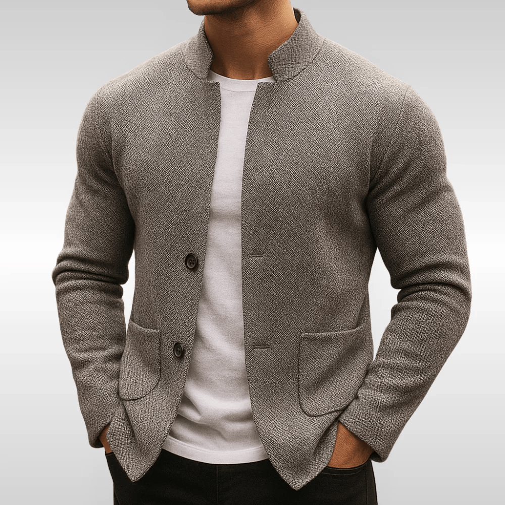 LAURENT MONACO | GILET À COL MONTANT EN MAILLE POUR HOMMES