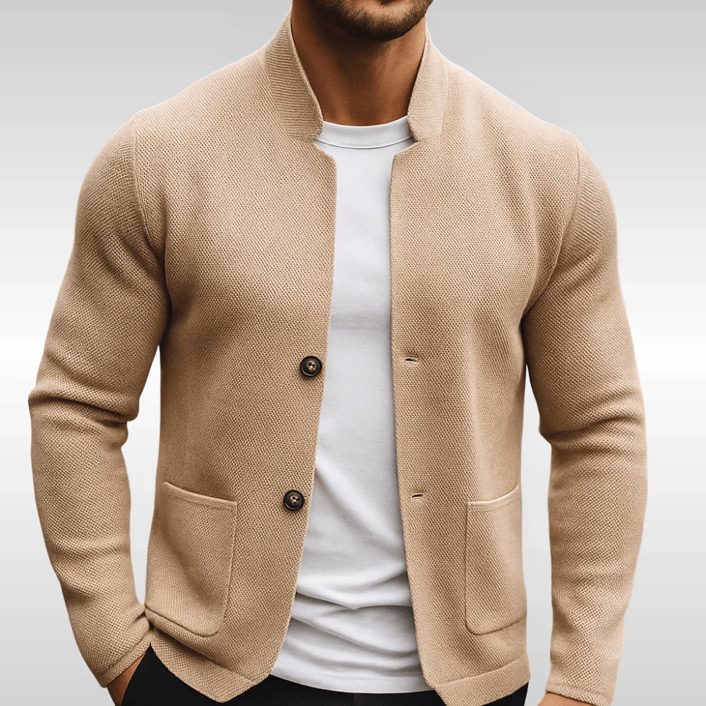LAURENT MONACO | GILET À COL MONTANT EN MAILLE POUR HOMMES