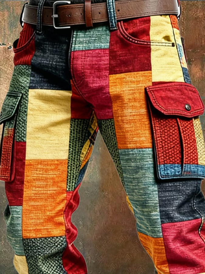 LAURENT MONACO | PANTALON PATCHWORK DE CARGO POUR HOMMES