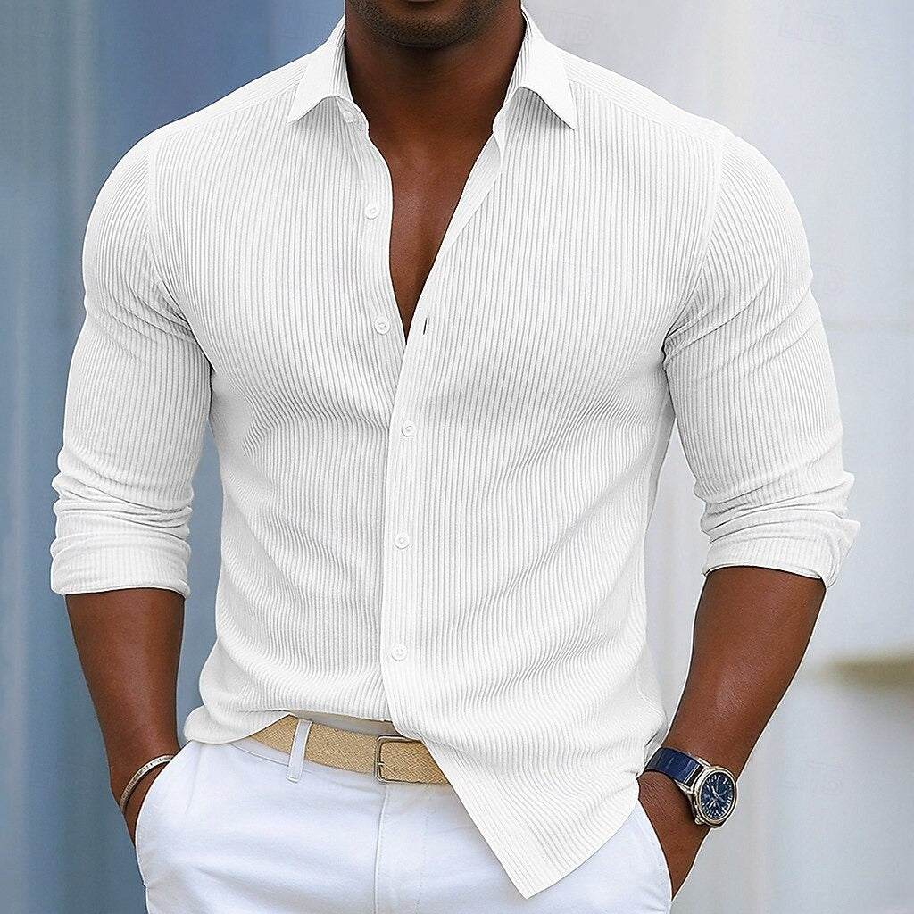 LAURENT MONACO | CHEMISE EN COTON TEXTURÉ POUR HOMMES