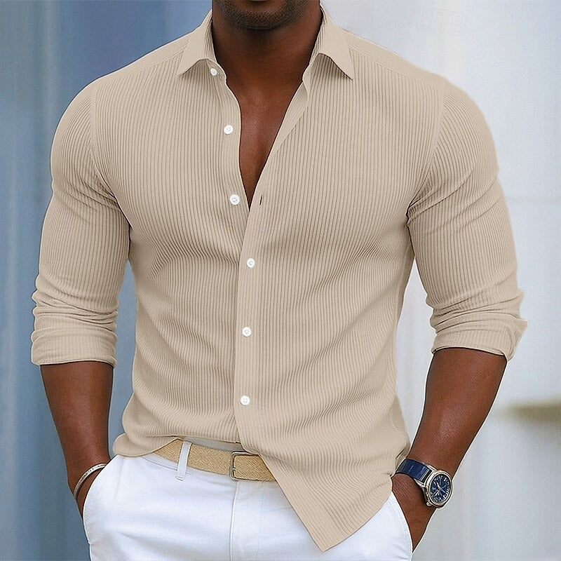 LAURENT MONACO | CHEMISE EN COTON TEXTURÉ POUR HOMMES