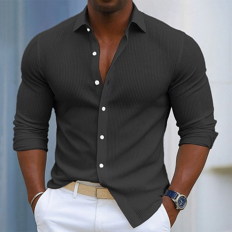 LAURENT MONACO | CHEMISE EN COTON TEXTURÉ POUR HOMMES