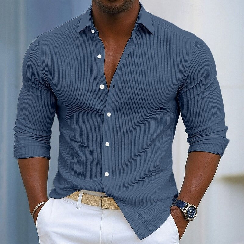 LAURENT MONACO | CHEMISE EN COTON TEXTURÉ POUR HOMMES