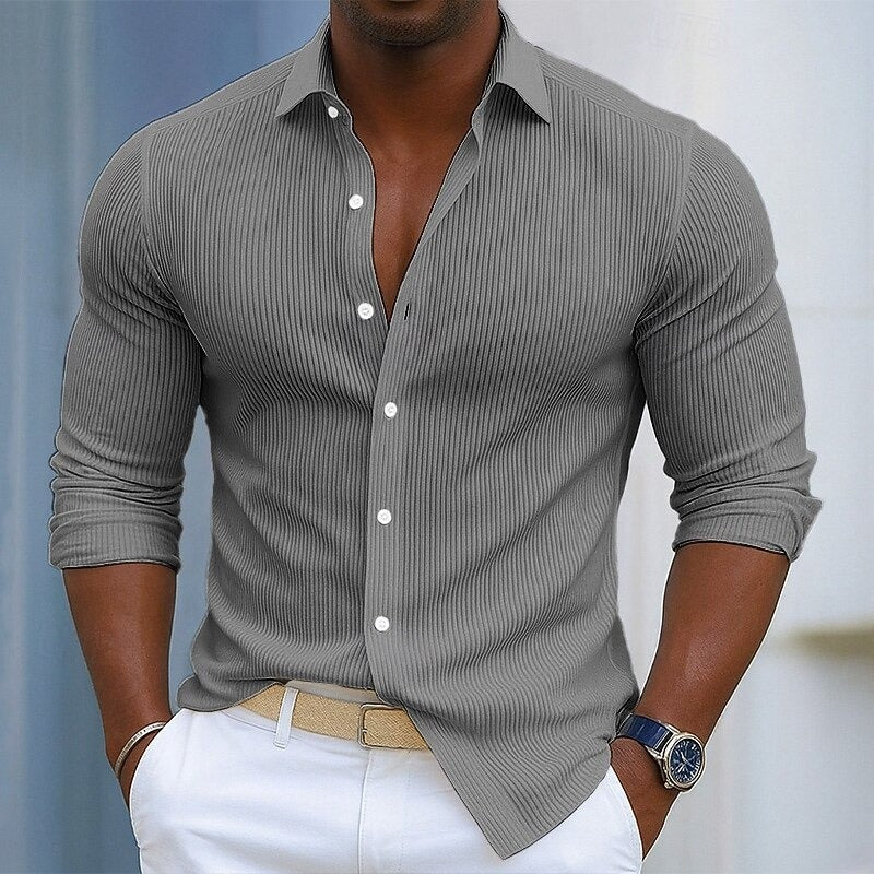 LAURENT MONACO | CHEMISE EN COTON TEXTURÉ POUR HOMMES