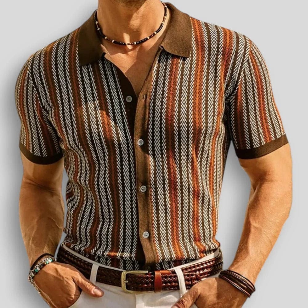 LAURENT MONACO | POLO MAILLE CHEVRON POUR HOMME