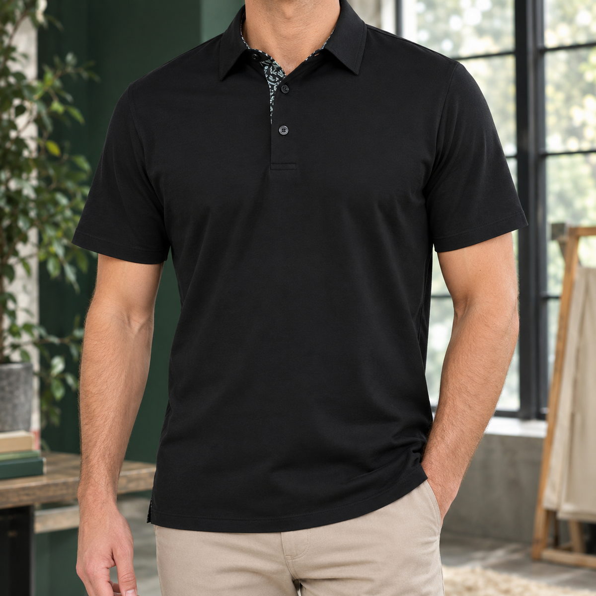 LAURENT MONACO | POLO À COL MOTIF POUR HOMMES