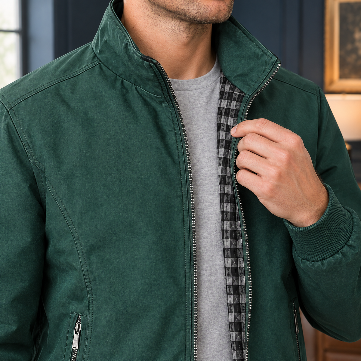LAURENT MONACO | VESTE À ZIP ET COUTURES COULISSÉES POUR HOMMES