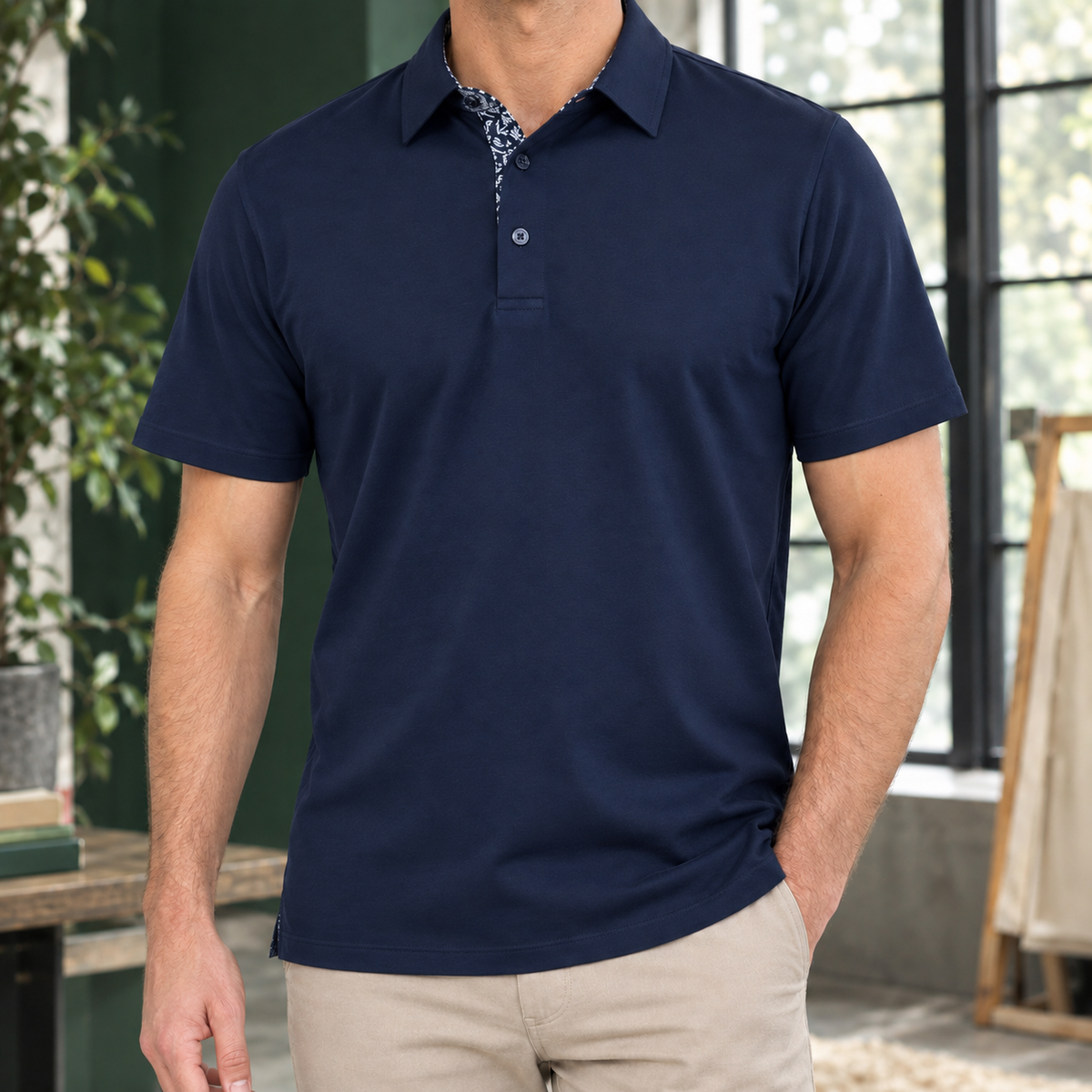 LAURENT MONACO | POLO À COL MOTIF POUR HOMMES