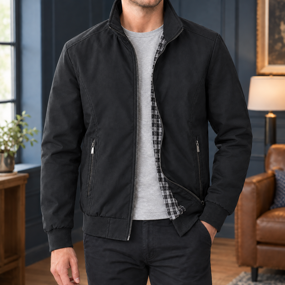 LAURENT MONACO | VESTE À ZIP ET COUTURES COULISSÉES POUR HOMMES