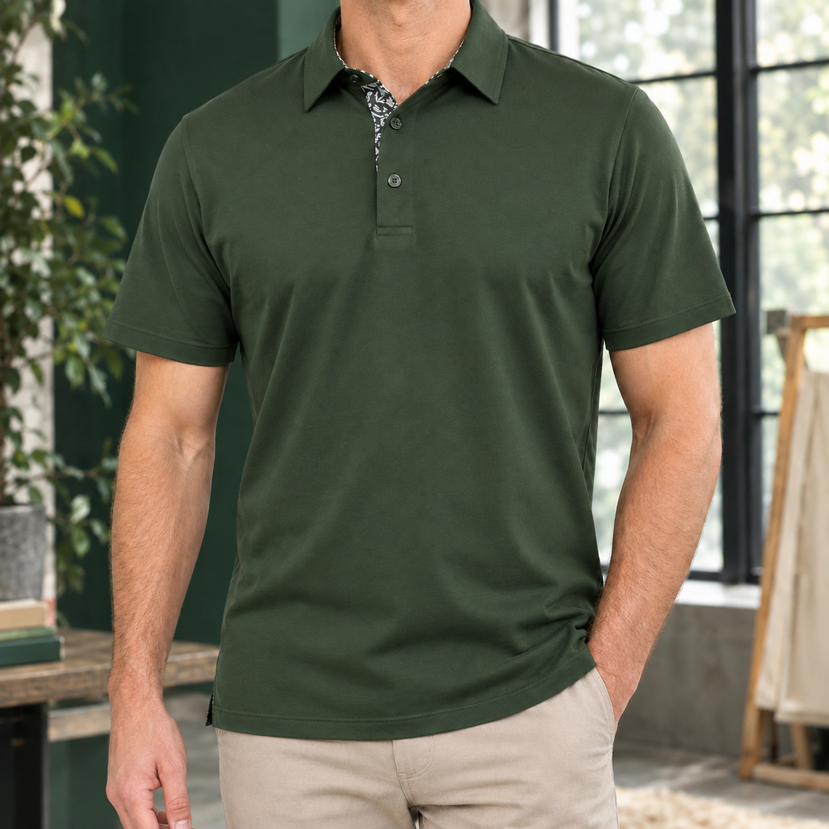 LAURENT MONACO | POLO À COL MOTIF POUR HOMMES