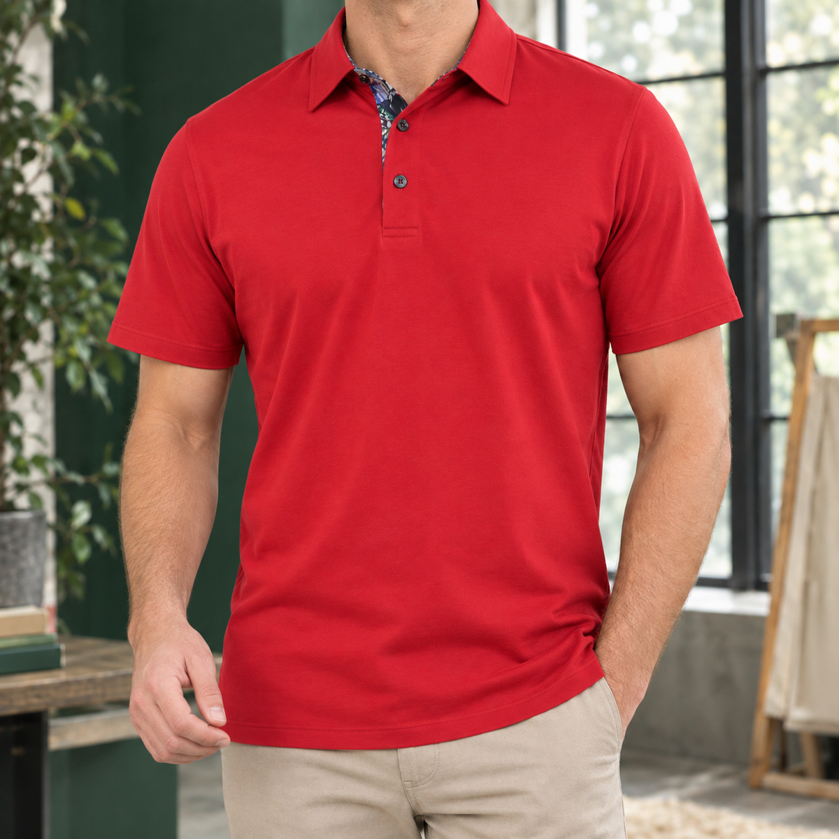 LAURENT MONACO | POLO À COL MOTIF POUR HOMMES