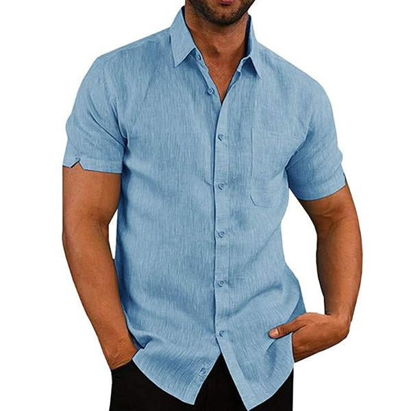 LAURENT MONACO | CHEMISE EN MÉLANGE DE LIN POUR HOMMES