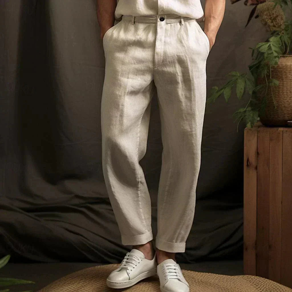 LAURENT MONACO | PANTALON D'ÉTÉ CLASSIQUE EN LIN POUR HOMME
