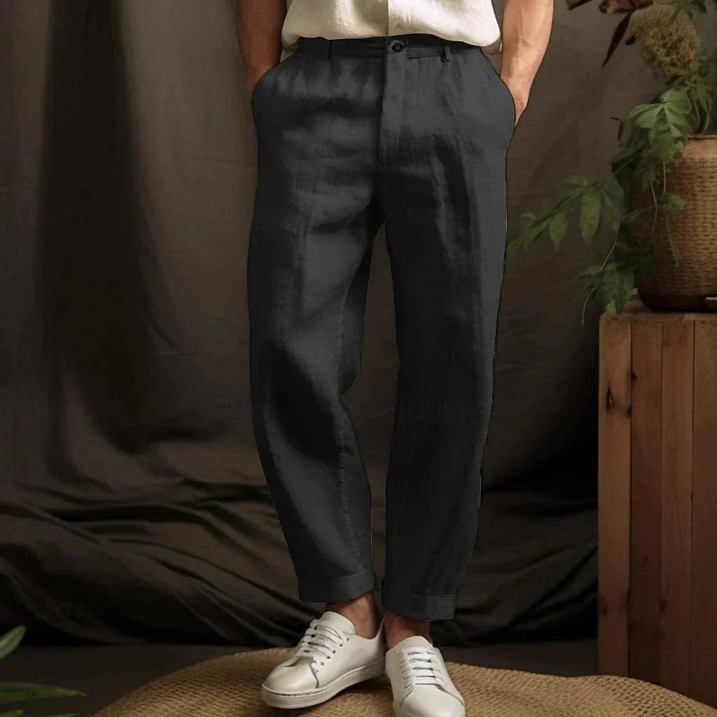 LAURENT MONACO | PANTALON D'ÉTÉ CLASSIQUE EN LIN POUR HOMME