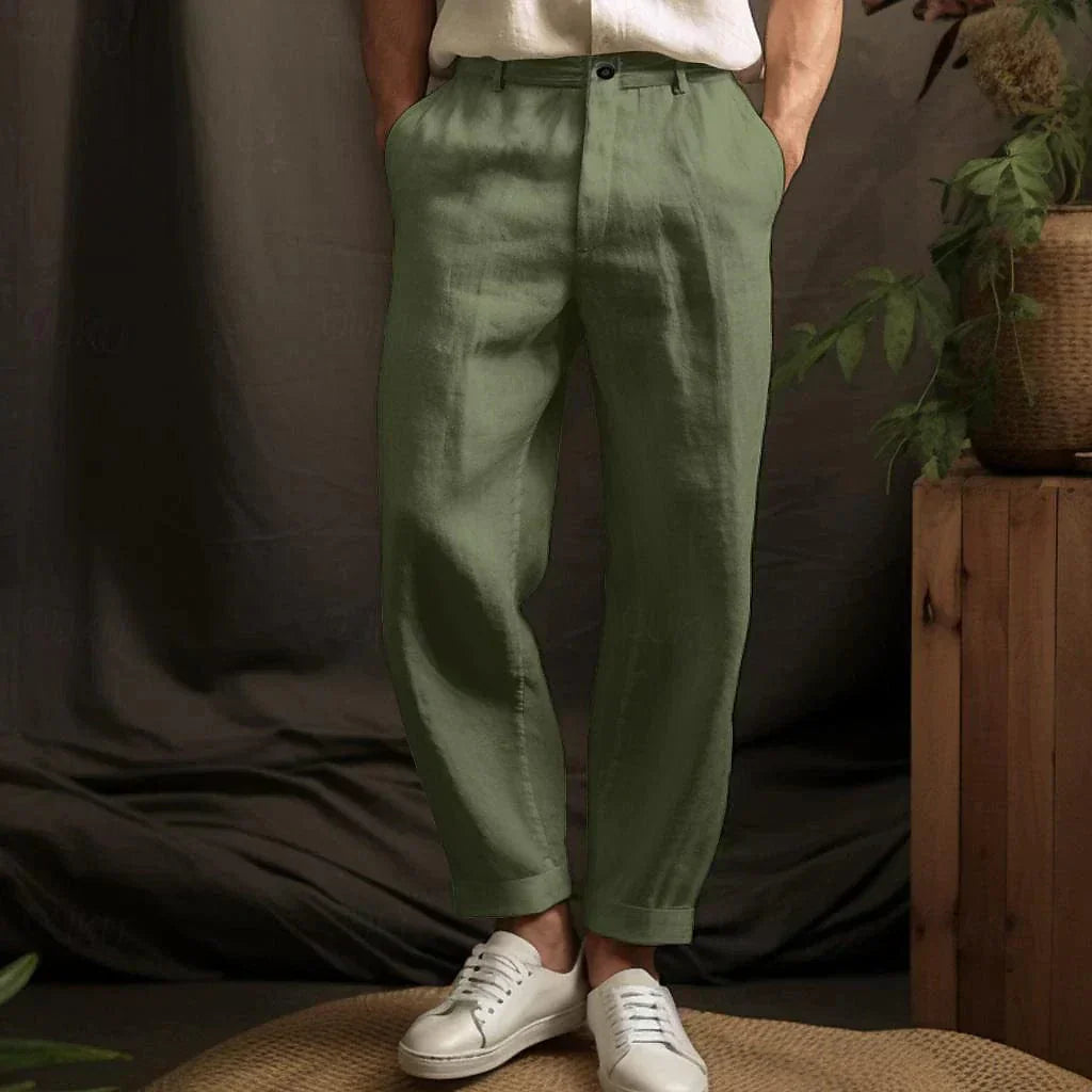 LAURENT MONACO | PANTALON D'ÉTÉ CLASSIQUE EN LIN POUR HOMME